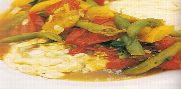 Simmered Vegetables with Omelet