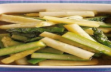 Asparagus with MENTSUYU Dressing アスパラガスの揚げびたし