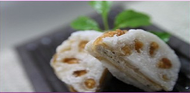 Deep-Fried Lotus root and Shrimp Sandwiches