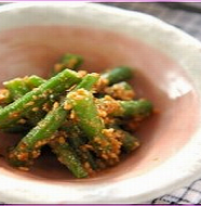 Kidney Beans with Sesame Dressing いんげんの胡麻和え