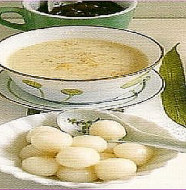 Rice Dumplings with Mango sauce 白玉マンゴソース