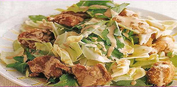 Cabbage and Fried Chicken Salad