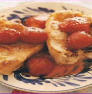 Pain Perdu with Strawberry Compote パンペルデュとイチゴのコンポート