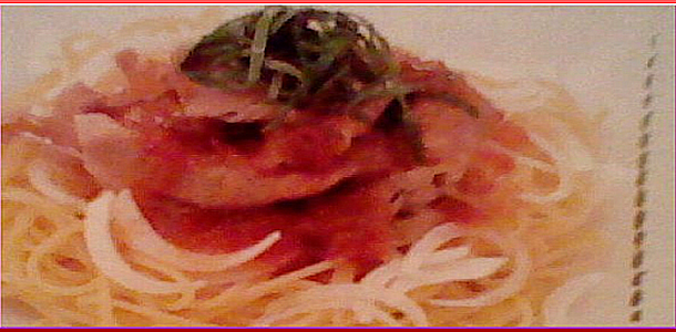 Cold Shabu Shabu with Spaghetti Plum Sauce 牛しゃぶと梅ソーススパゲッティ