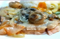 Pork Saute with Cream Mushroom Sauce