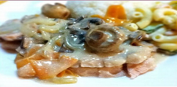 Pork Saute with Cream Mushroom Sauce