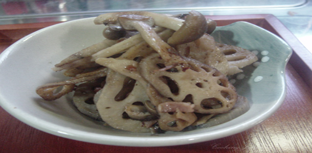 Lotus Root with Japanese Mushrooms Blog