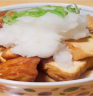 Simmered Deep-Fried Tofu and Mizuna-Kyoto Style(京風水菜と厚揚げの煮物)